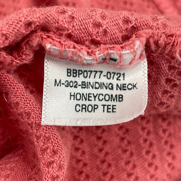 Big Bud Press Pink Honeycomb Texture Thermal Raspberry Crop Top Unisex Size XXS - Picture 5 of 5